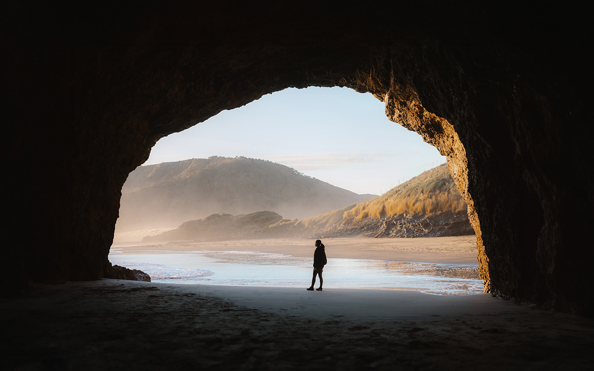 New Zealand beach Aotearoa auckland Ocean cave outdoors landscape photography exploration Bethells