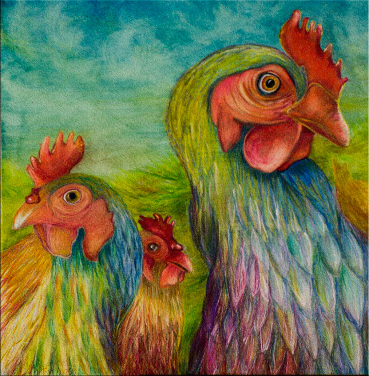 optimistic restart animal Nature woman rights equality Gender home decor revolution working at home acrylic on canvas hen apotheosis of hen