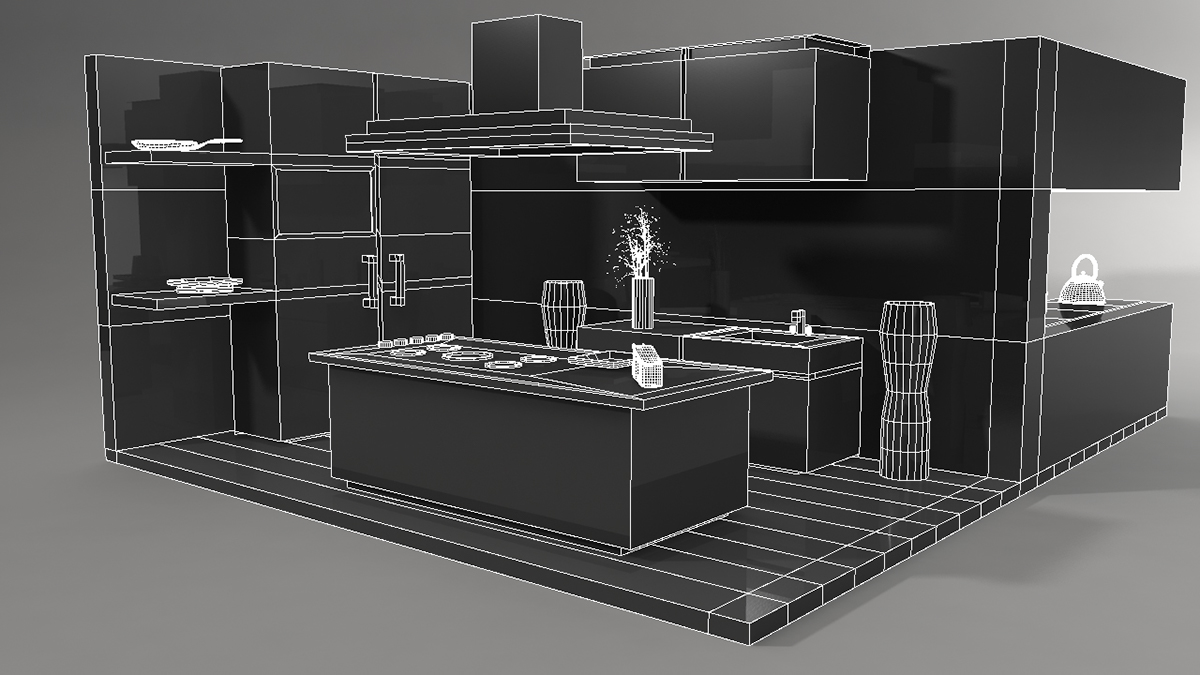 kitchen 3D Maya