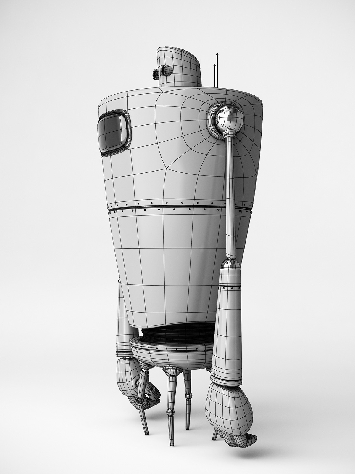robot rigging Character orange 3D