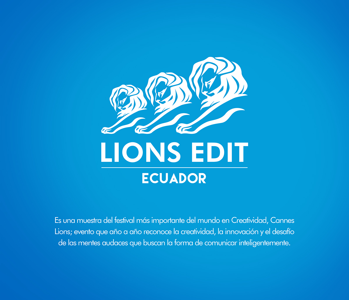 festival Lions Edit Lions Cannes Ecuador guayaquil publicity design Web Event Creativity innovation graphic design  Event planner brochure flyer