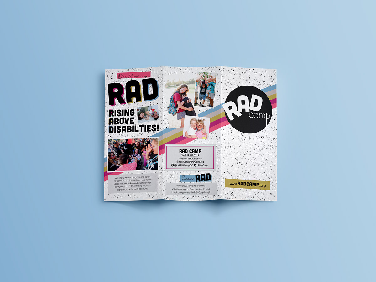 rad camp brochure print graphic art people with disabilities tri fold print design 