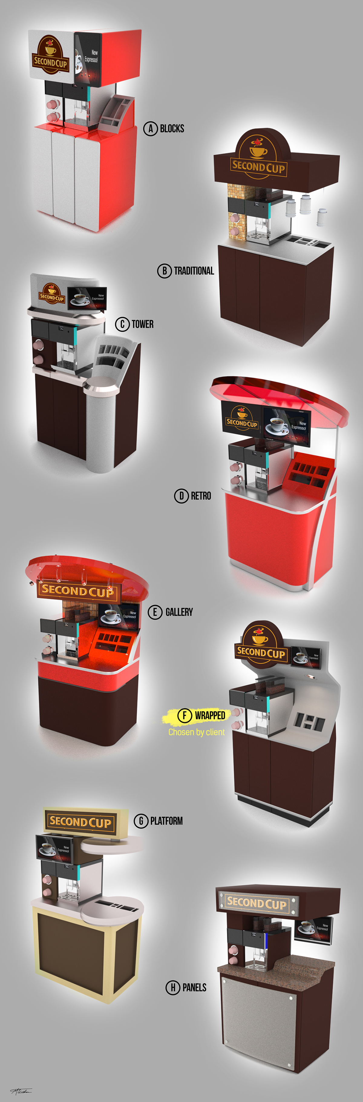 Kiosk Coffee wood plyboo mall airport Stand latte chocolate Second Cup vending