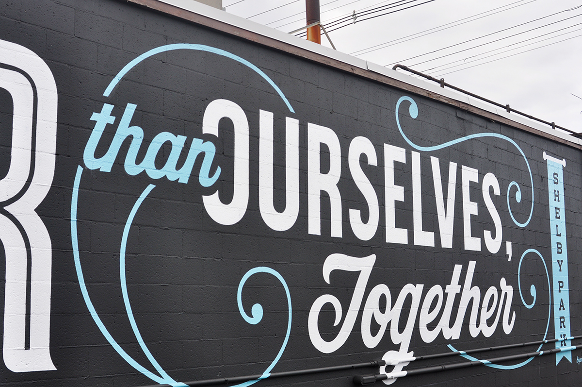 lettering sign painting one shot Mural louisville city community