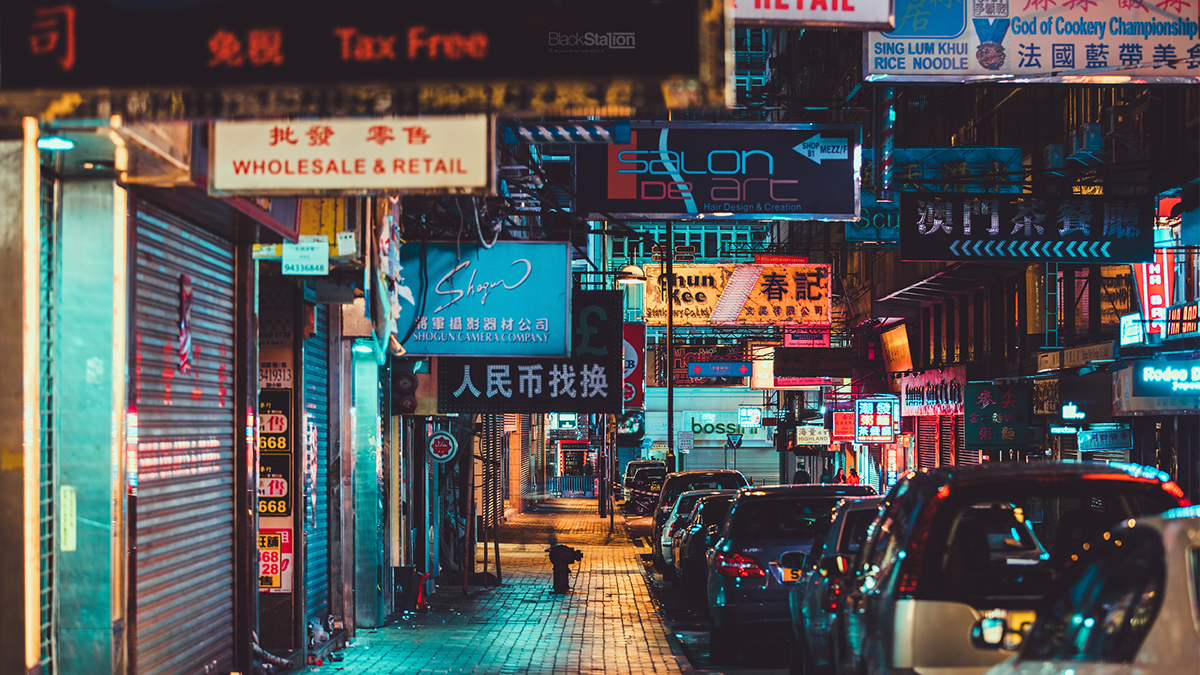 hongkong 香港 Street night city life cityscape