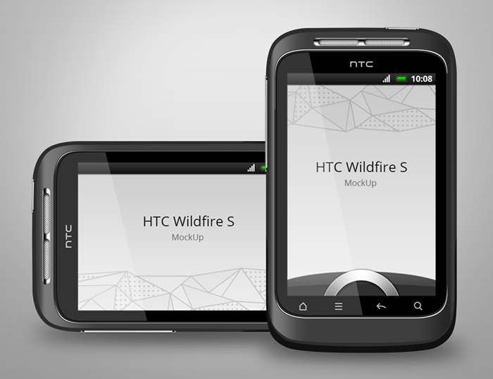 Mockup android htc Wildfire S smartphone photorealistic