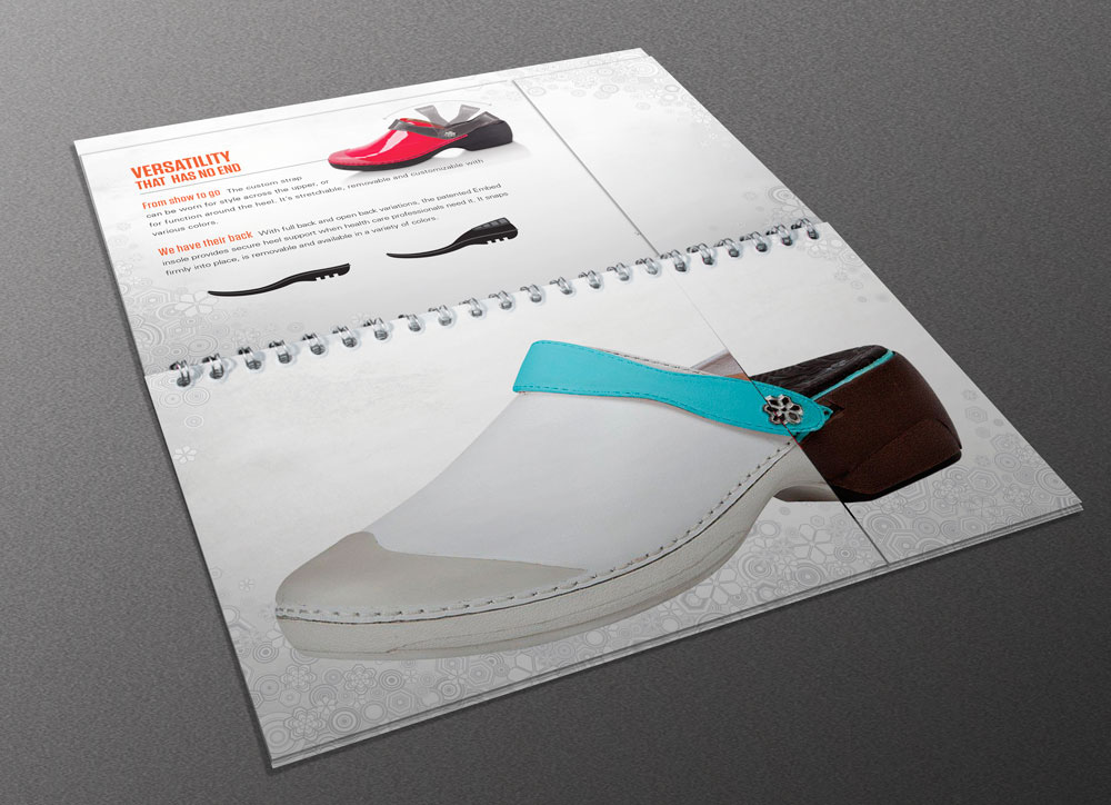 nursing brochures invite Direct mail shoes shoe box Flowers geometrical shapes