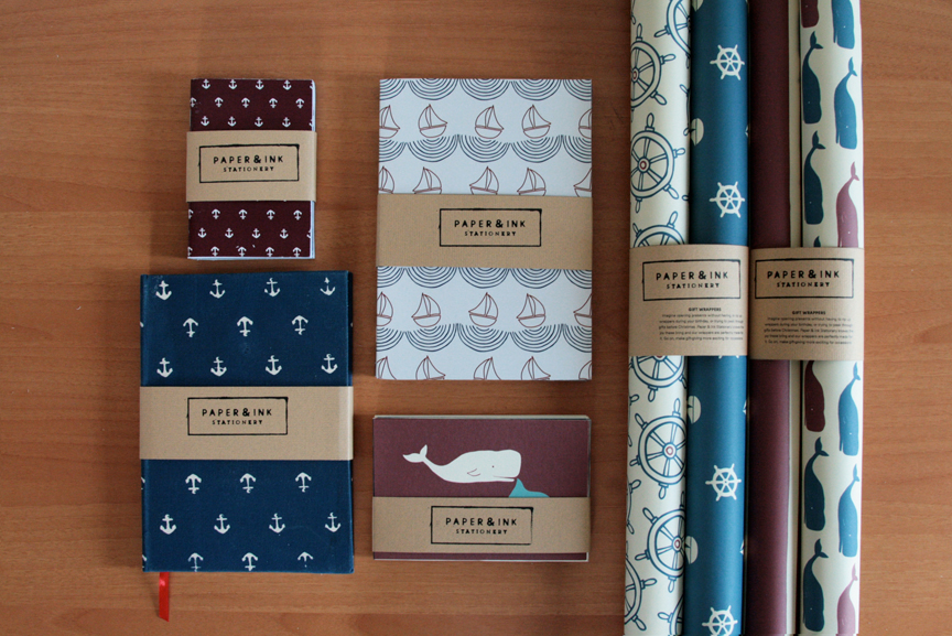 Stationery SCAD nautical journals handmade screenprint Patterns giftwrappers notecard