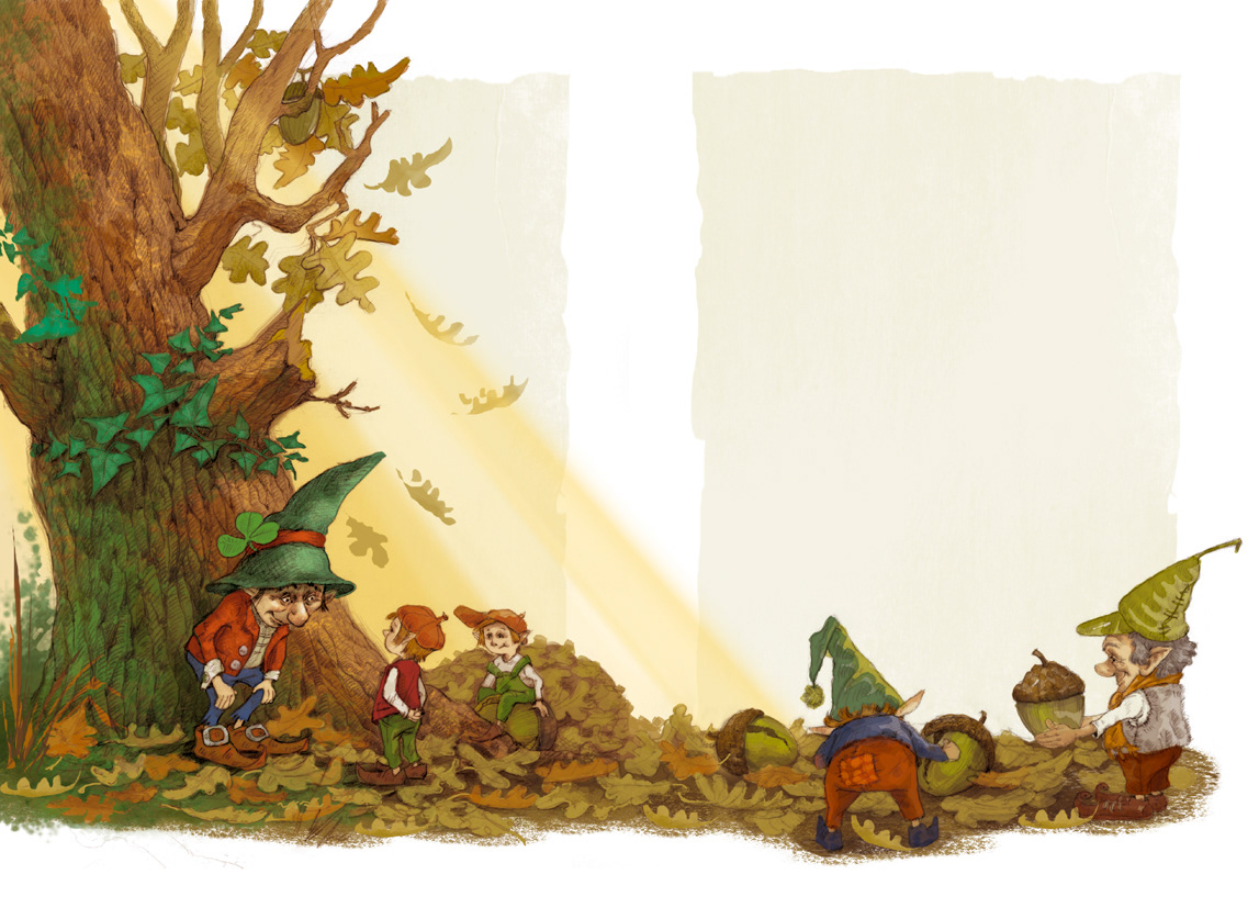 children's book book illustration dwarf children forest