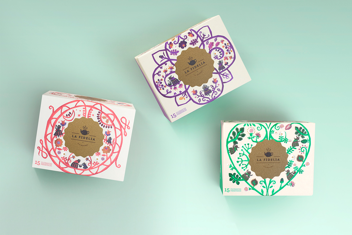 packaging design ILLUSTRATION  tea peru natural Packaging Native color tea design