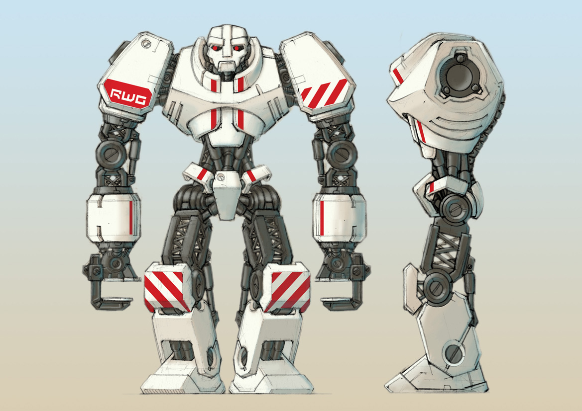 robot Giant robot sketches container Cargo concept art sci-fi