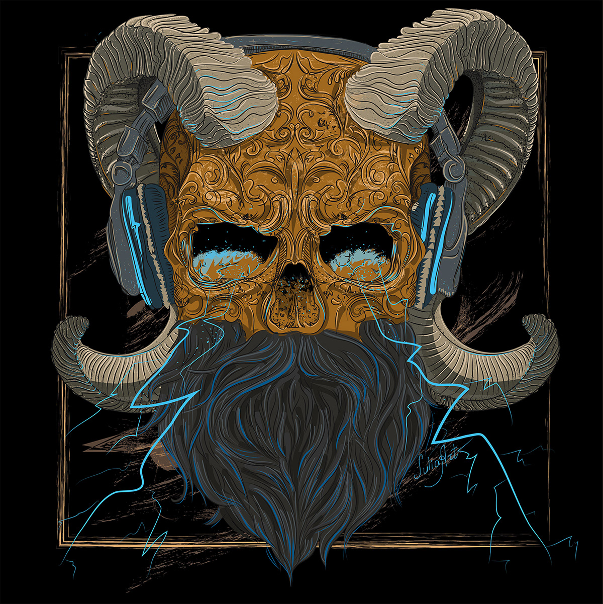 skull music Album tattoo tattooskull devil metal tshirts design julia art