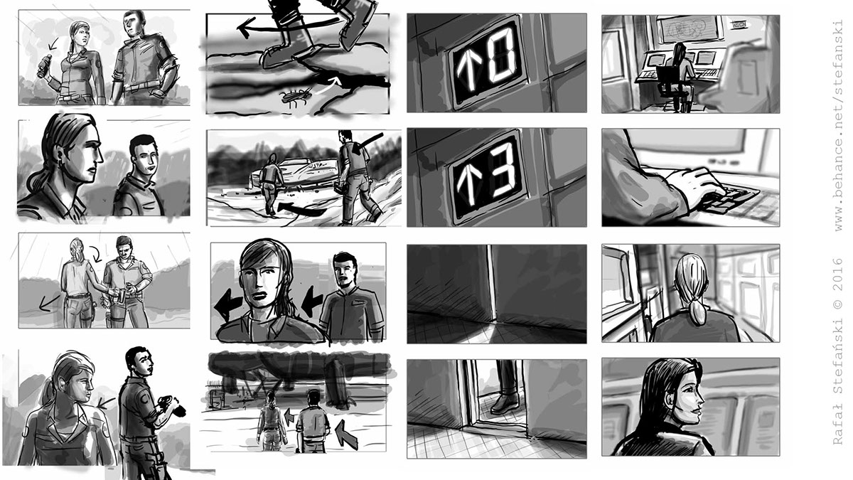 Storyboards  deadline termin ostateczny sketches boards Space  aliens