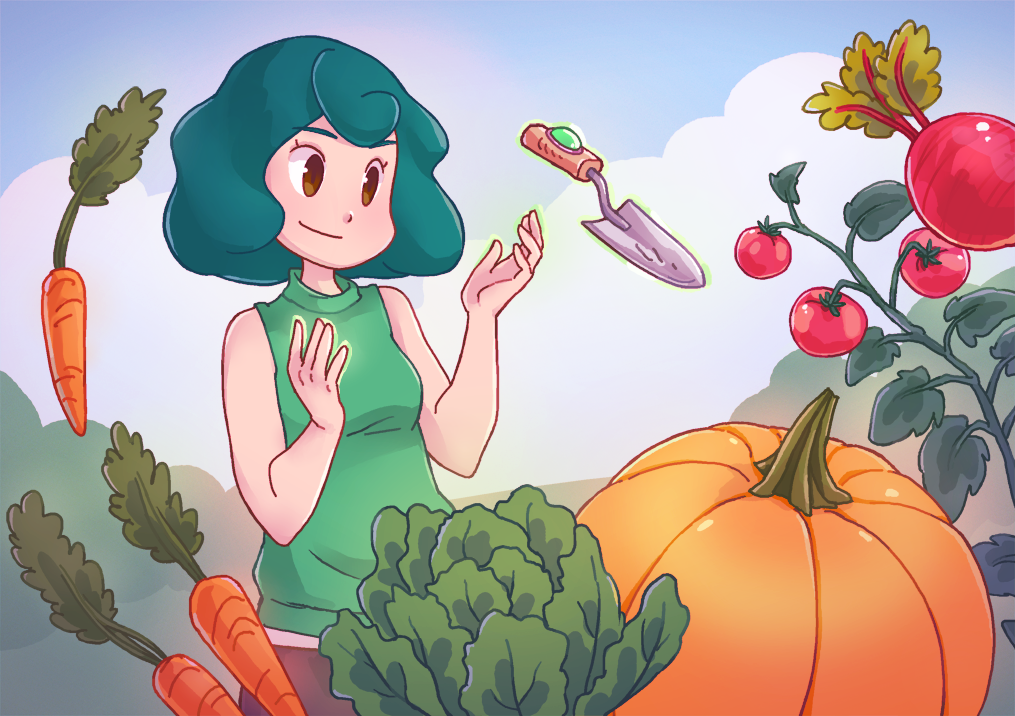 Games indie ILLUSTRATION  Videogames cute garden vegetables