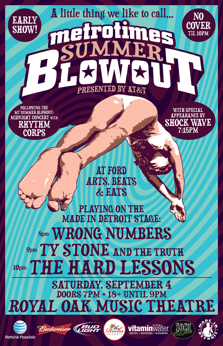 detroit  blowout Rock And Roll metro times posters art design