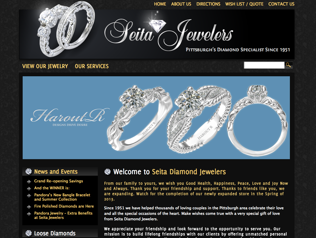 Website wordpress jewellers catalog shop Ecommerce