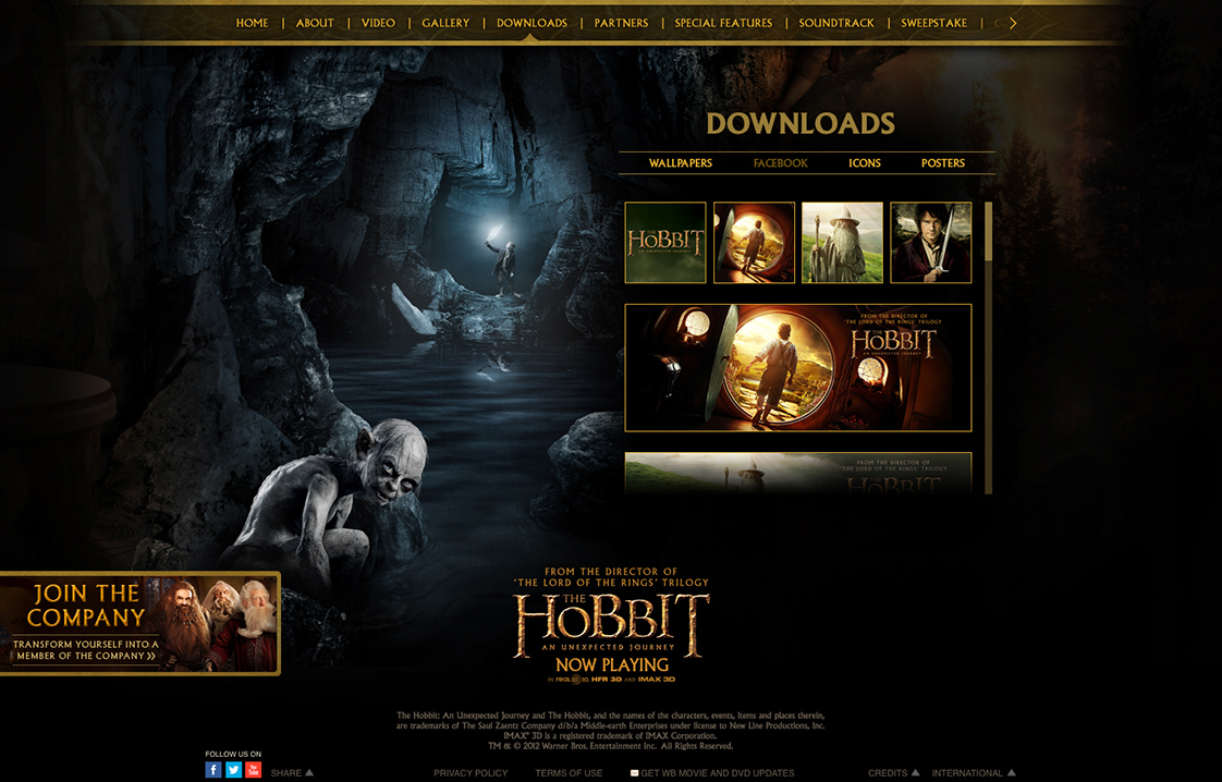 Theatrical website the Hobbit
