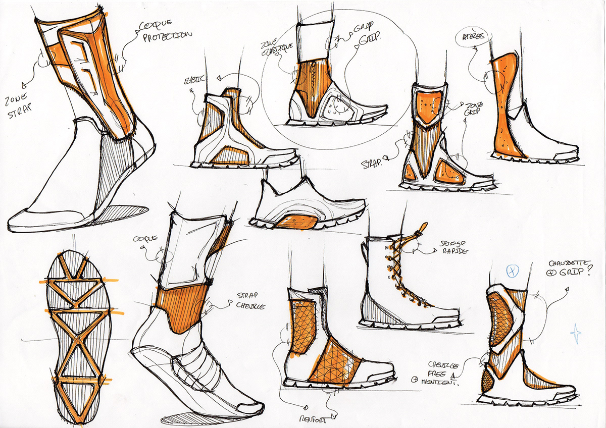 footwear  SHOE sketch kick sport bull rider Hand Sketches sketches foot boots draw