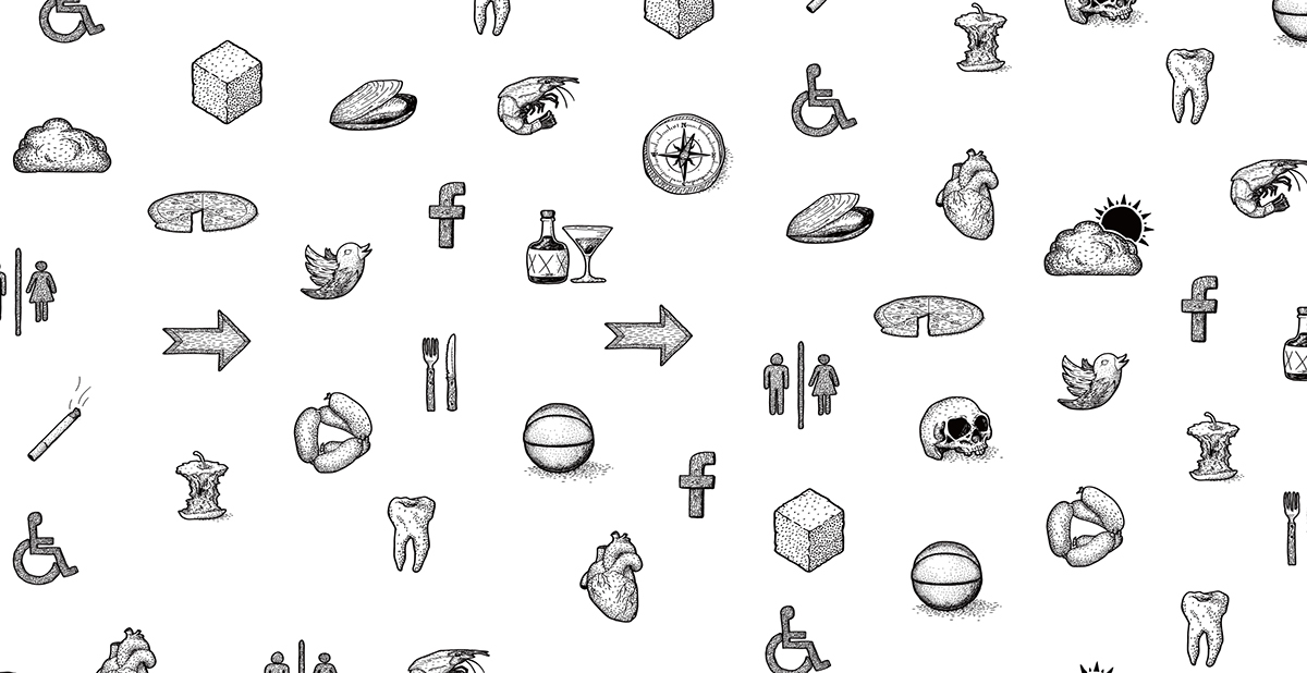 pictogram fish and chips wayfinding brand logo skull arrow teeth identity mockups Mockup free Idenitity inspire