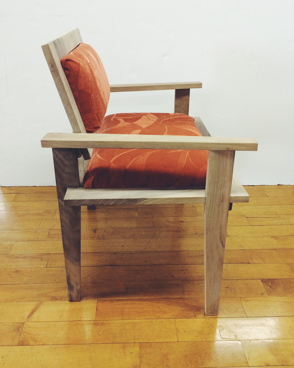 wood walnut chair fabric upholstery throne