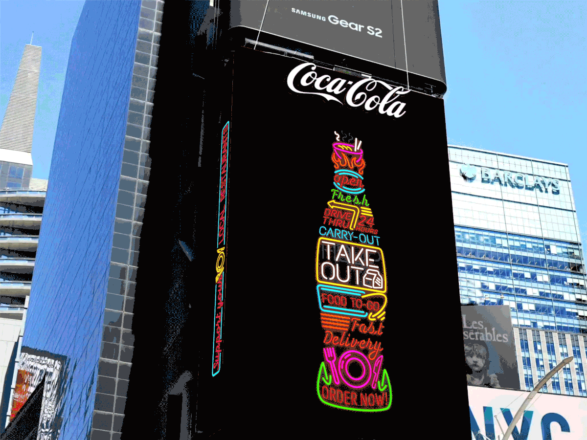 billboard Coca Cola Coca-Cola coke iconic New York nyc OOH out of home times square