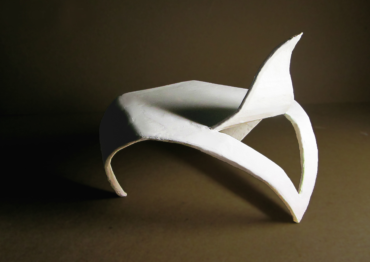 model papier-mâché chair traingular стул проект макет Папье-маше треугольник