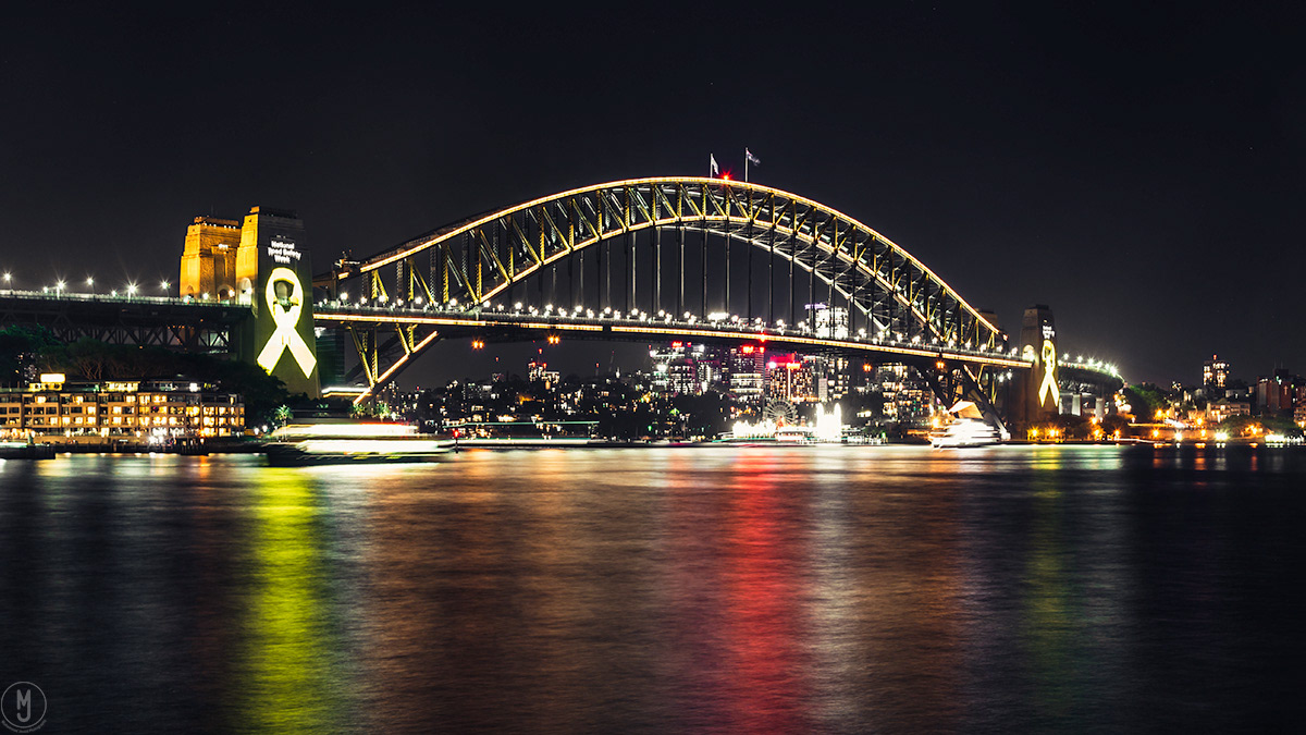 bridge cityscape harbour Landscape lights night Nightscape