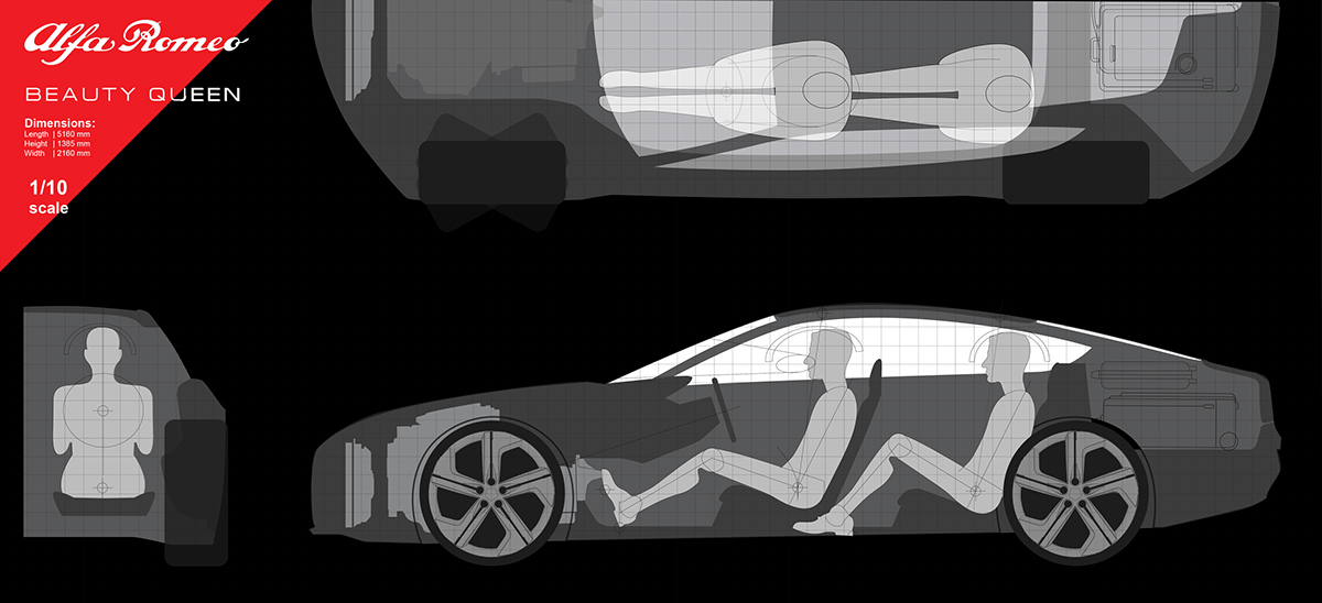 tony chen Art Center graduation alfa romeo concept car Transportation Design car sketch line weight Audi BMW mercades