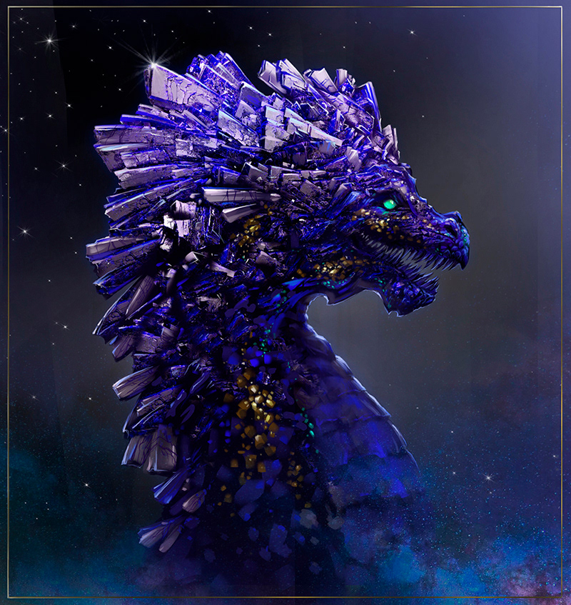 dragon Character azurite mineral fantasy blue art crystal Magic  