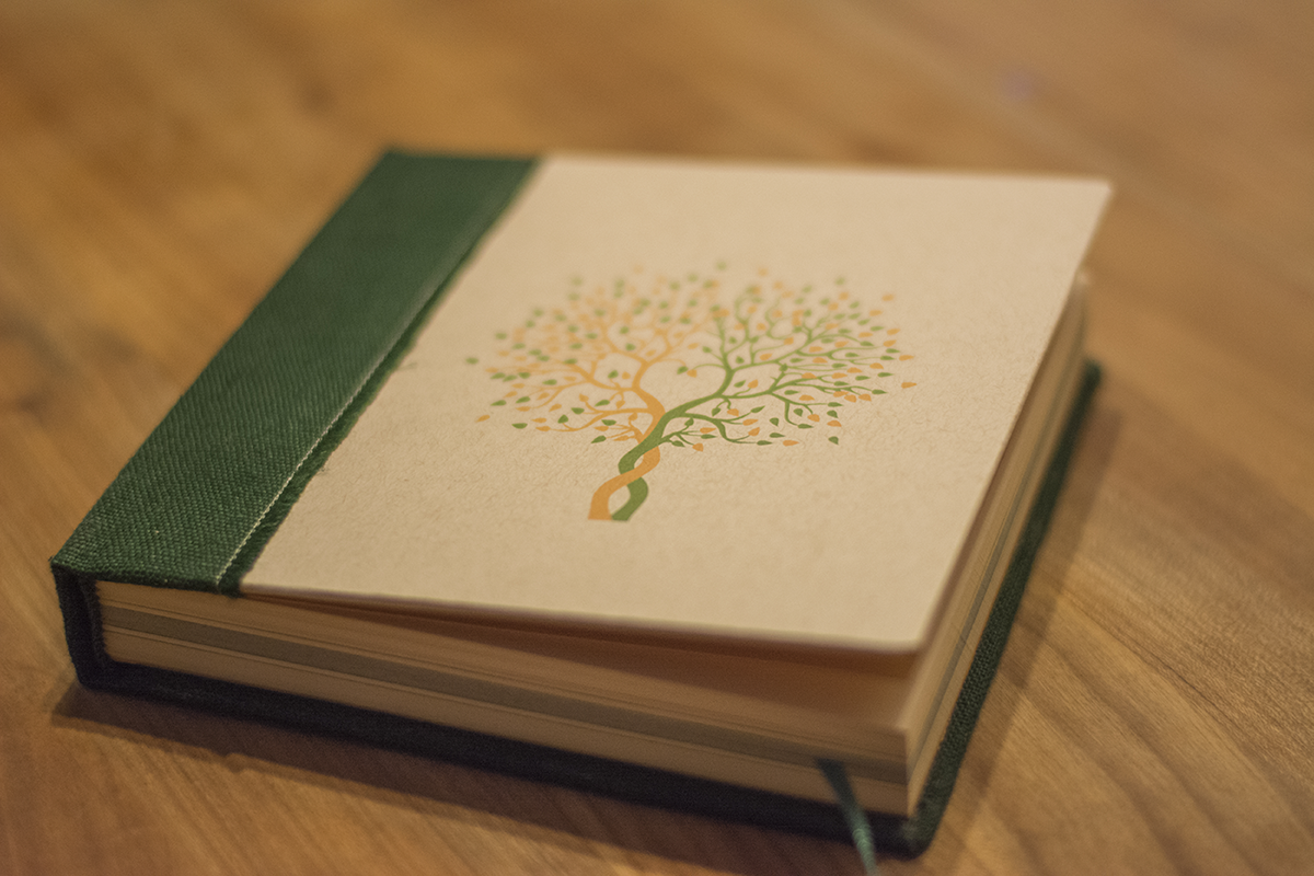 book Bookbinding handmade Tree  green yellow creative