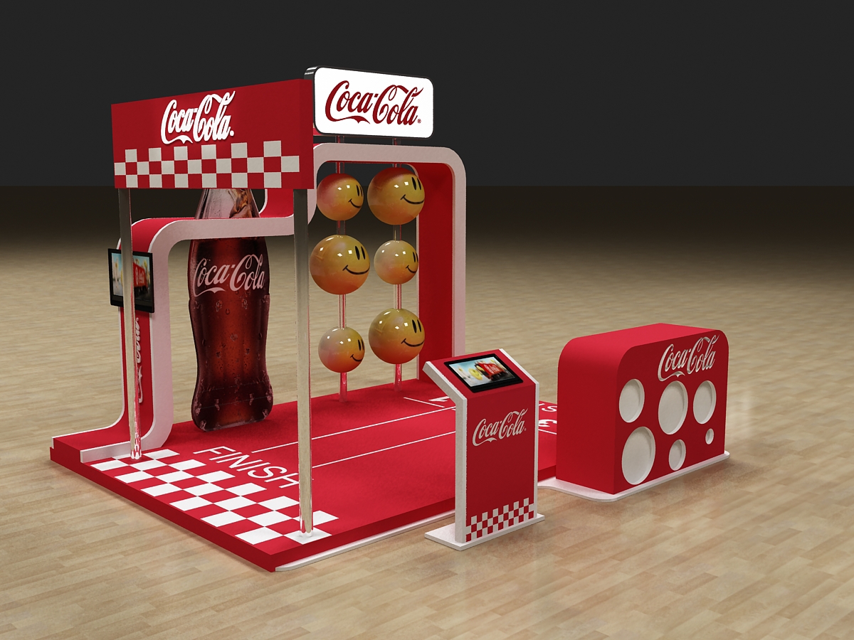 Display booth new activation cocacola Exhibition  3D logo brand art room Interior
