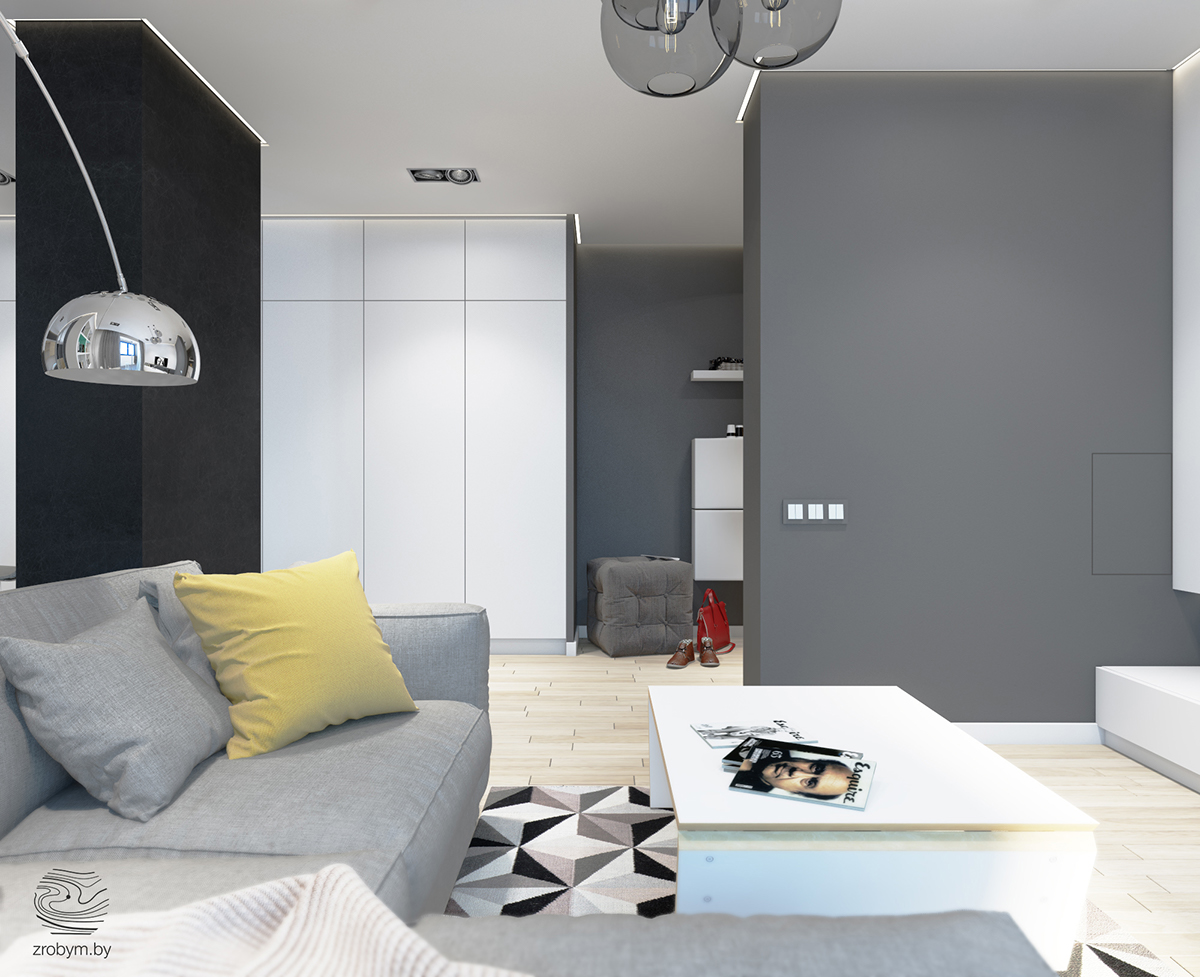 minsk Interior design visualization Render belarus minimalist grey Scandinavian
