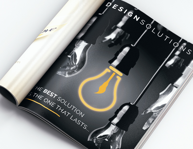 ad logo design stationary design firm design solutions paintbrush light bulb