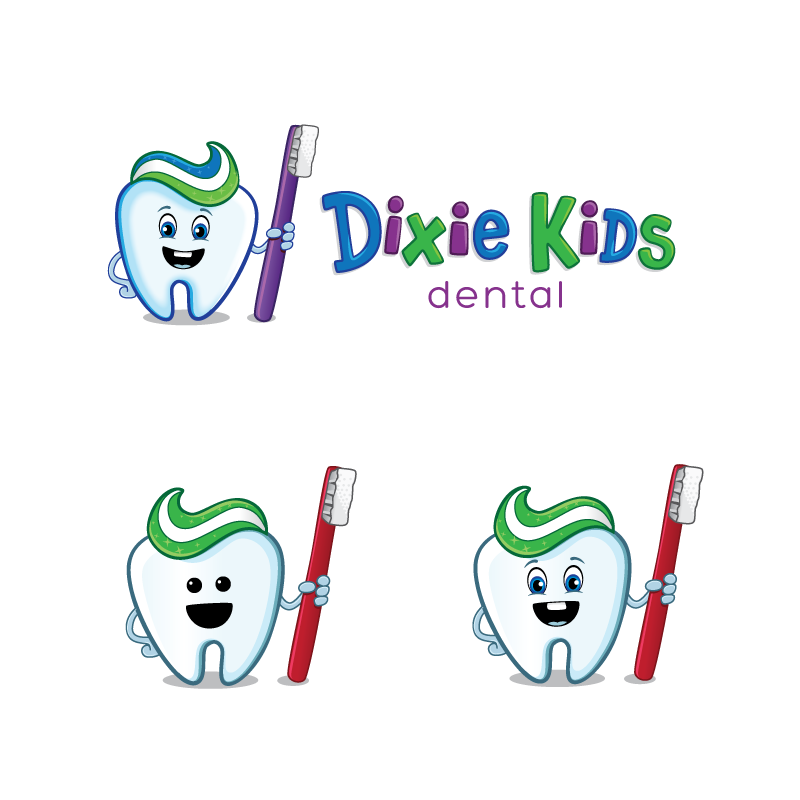 dentist logo Character kids children safari jungle monkey lion giraffe tooth Tooth Brush tooth paste