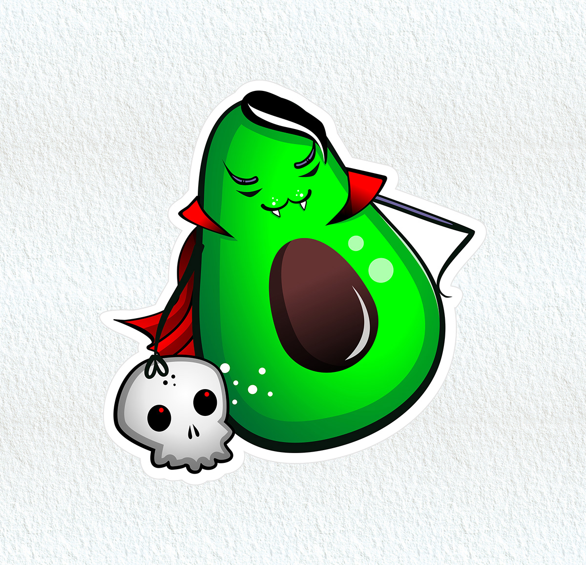 avocado cartoon Character design  Digital Art  dracula funny character green ILLUSTRATION  vampire