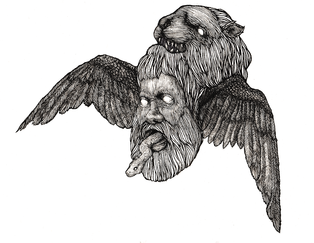 ink Drawing  ILLUSTRATION  design monster creature myth legend Magic   lore