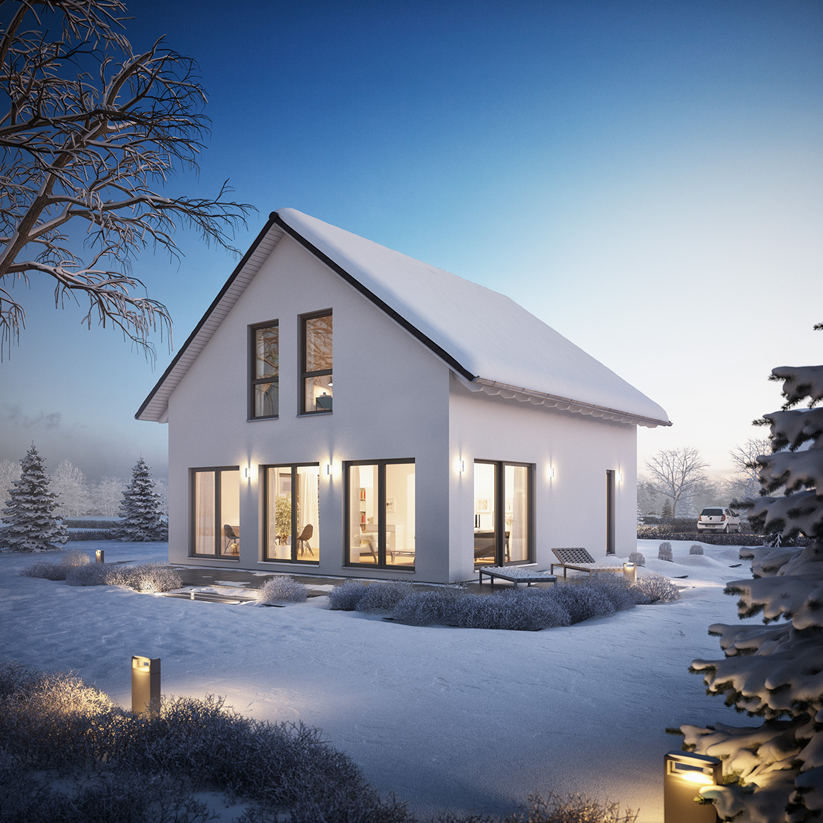 Prefab house 3D Visualisierung CGI immobilien fertighaus 3dsmax vray