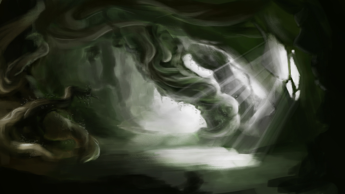 concept art digital painting background game light tone cave Landscape Interior
