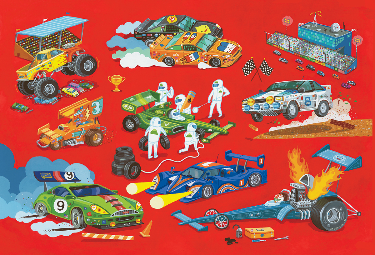 Cars race Formula 1 NASCAR Racing Auto Monster Truck Aaron Meshon products hot rod drifting jump Indy 500 toys licensing
