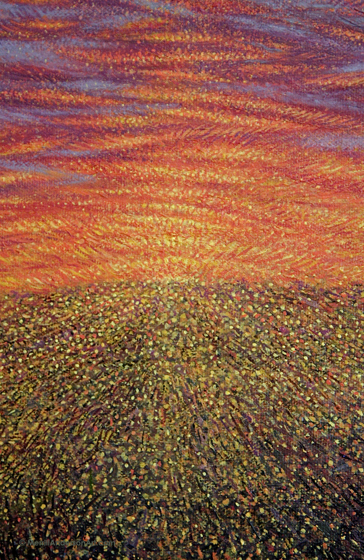 sunset Oil Painting Landscape dragonflies ethereal fine art SKY
