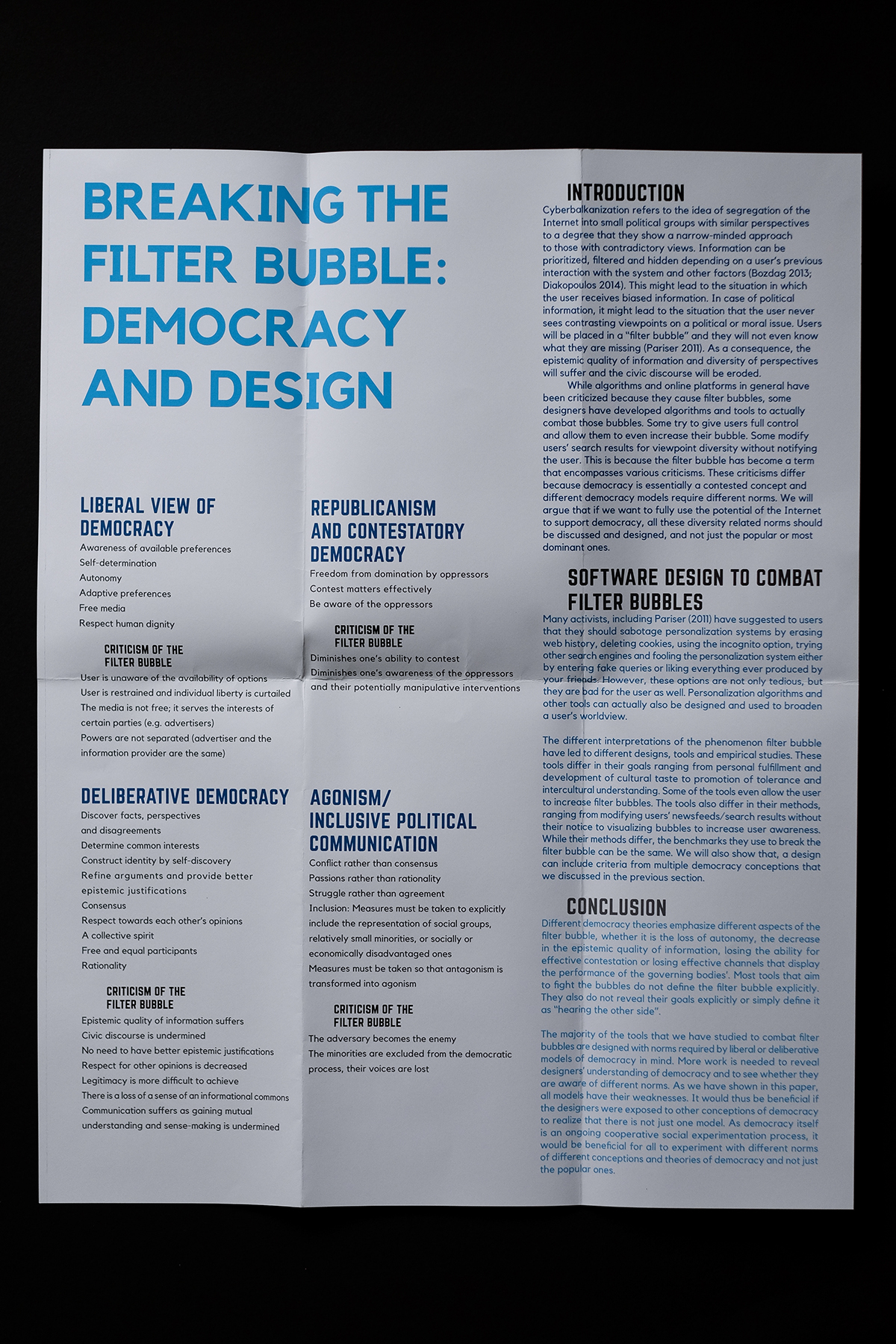 typography   Type Only poster double sided folded filter bubble trifold two sided Poster Design