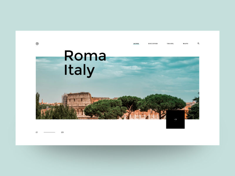Italy landing landing page UI Travel roma italia Interface