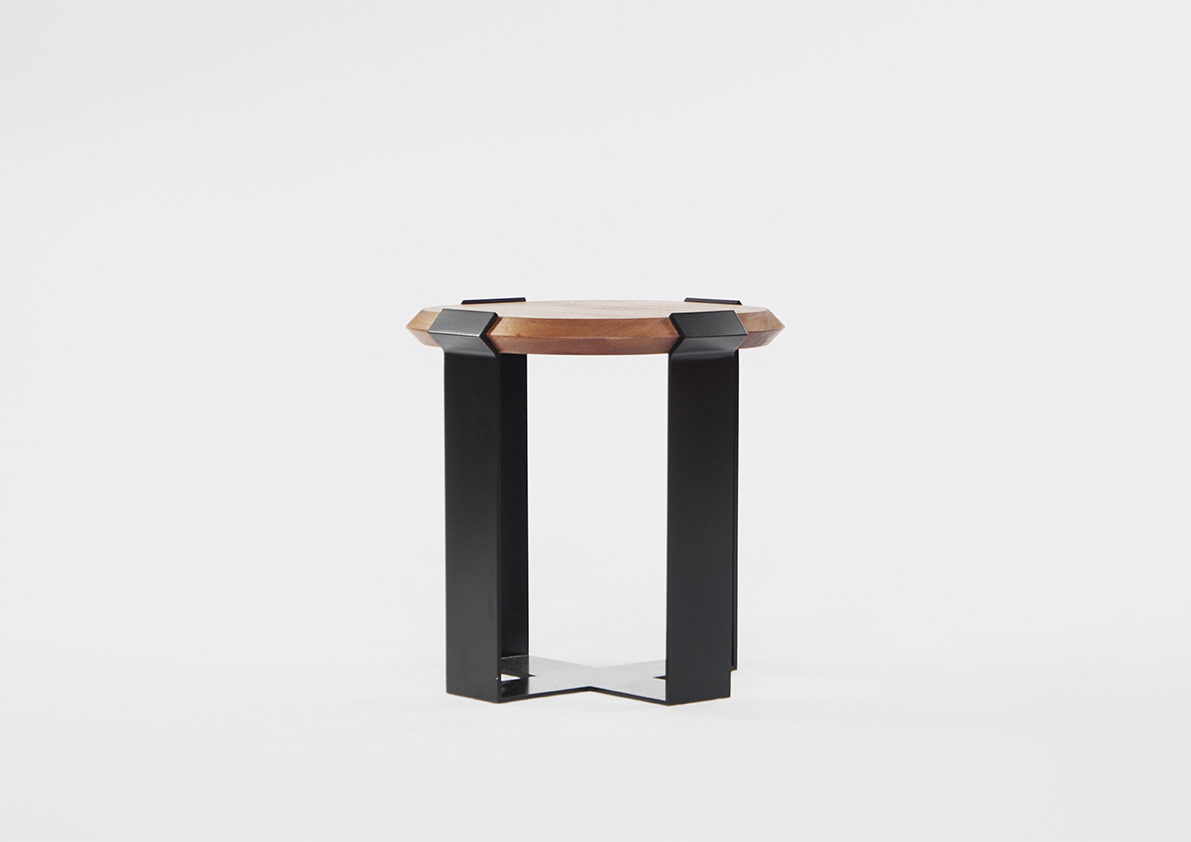 wood iron black table side design mario alessiani craft