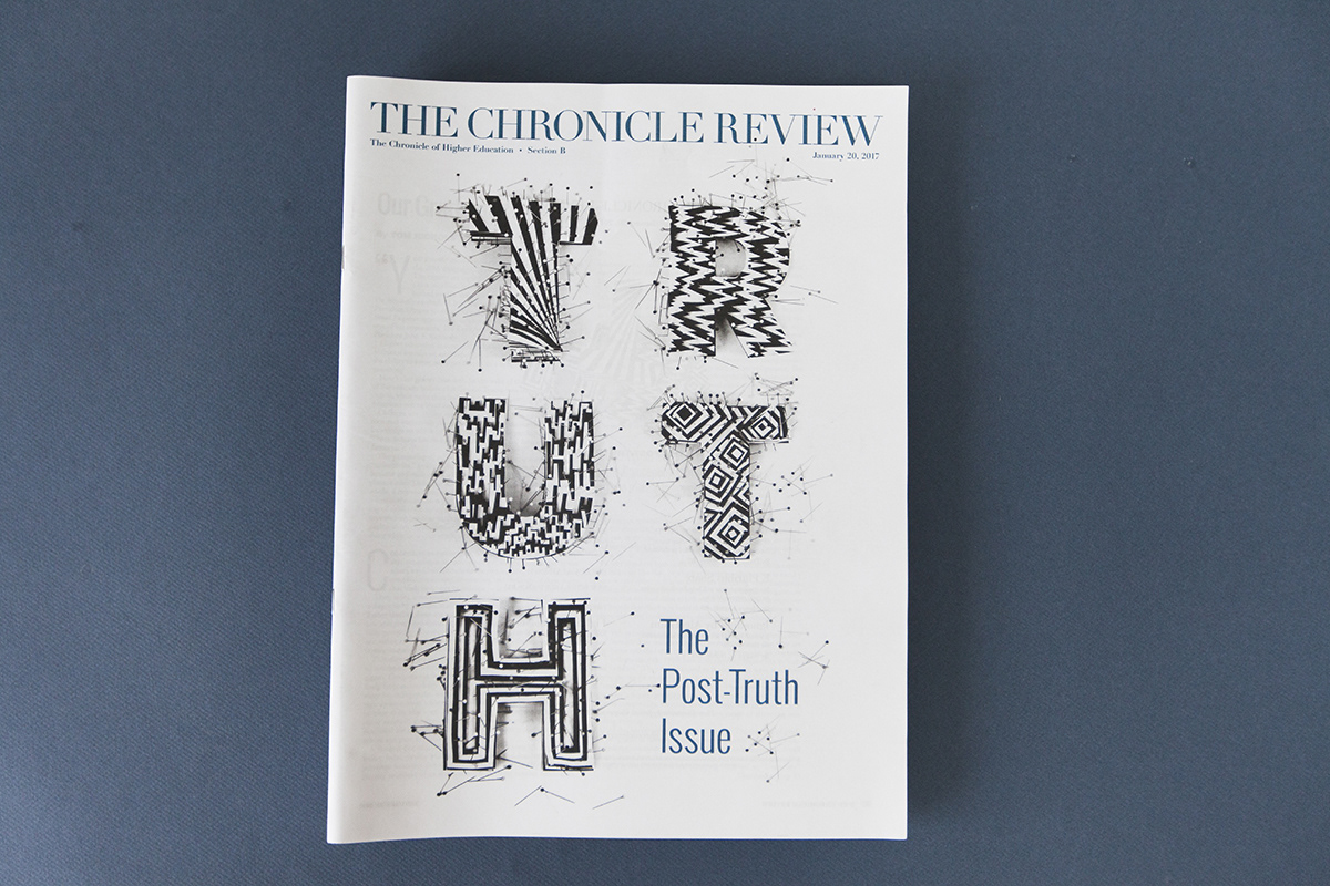 Cover of revue, typography in paper art. Couverture de revue, illustration typographique