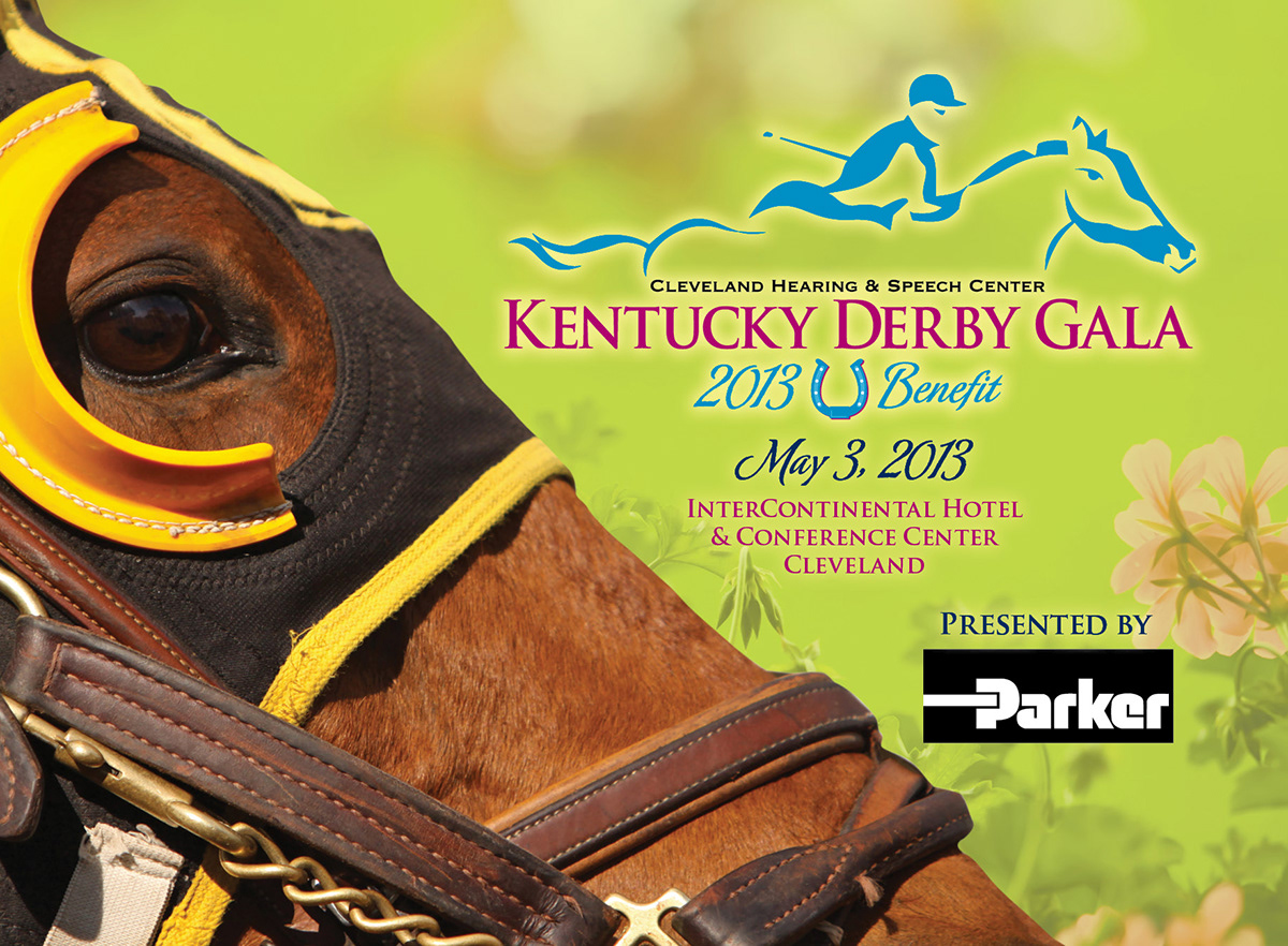 logo Kentucky Derby print horse benefit Invitation cover