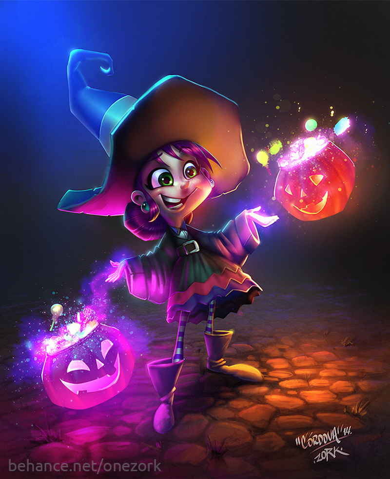Halloween cute witcher rene cordova nestor marinero zork thezork onezork colorful Magic   sparks