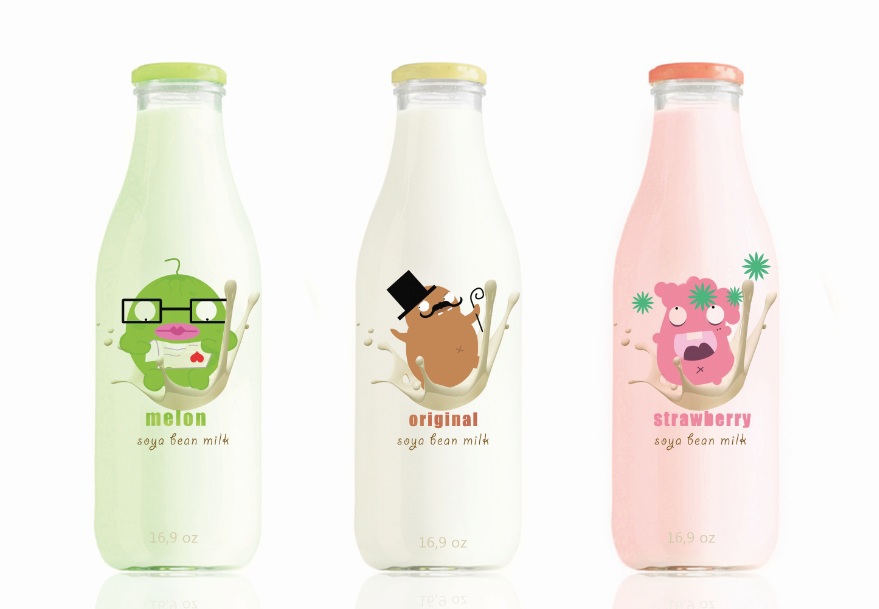 soy milk milk Soy Bean Pack package packaging design bottle drink beverage Health