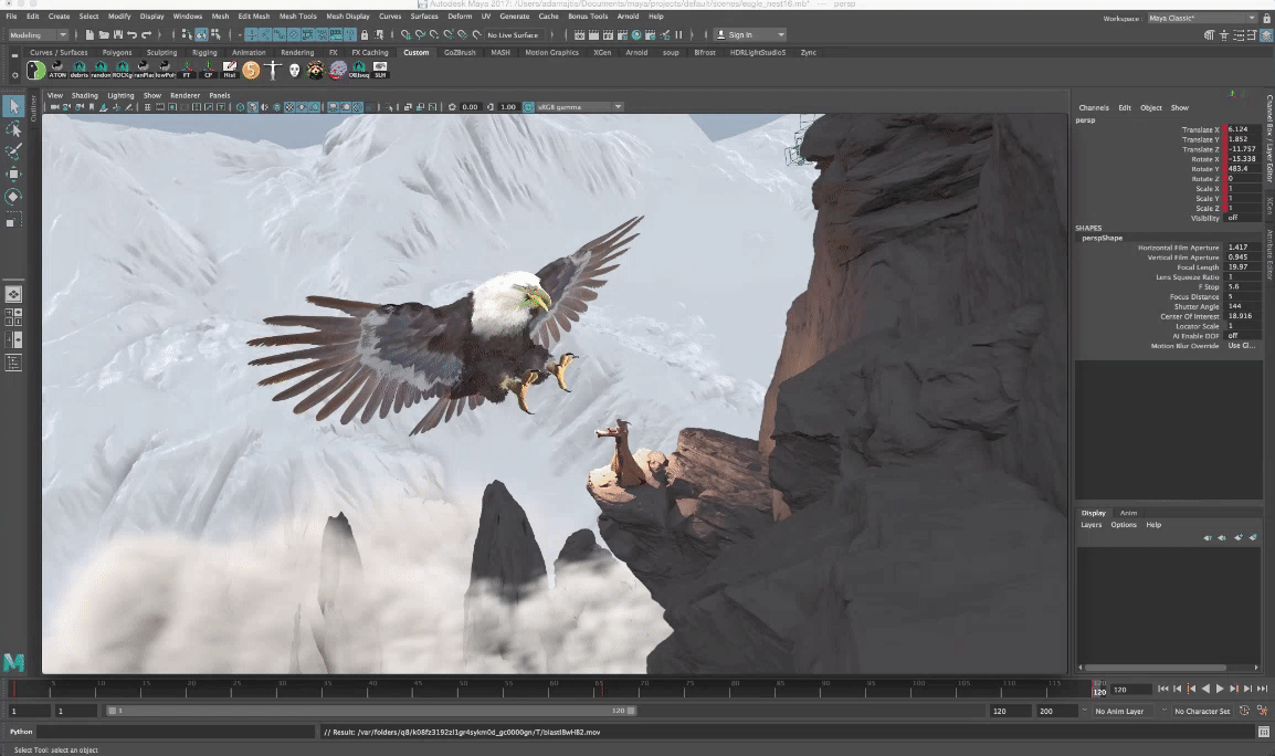 eagle nest artwork wizard badass Flying mountains 3D Maya adamajtis