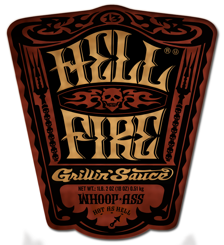 product packaging Food Packaging barbeque sauce bbq sauce hand drawn vintage label food label label design skull Flames devil hell spicy sauce Liquid Agency kustom kult studio Dave Parmley 13thfloor