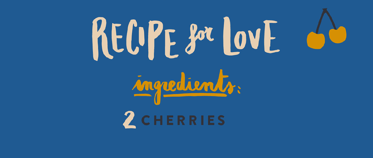 Love ingredients recipe hand-lettering brush ink man woman women fruits vegetables Vegetarian healthy